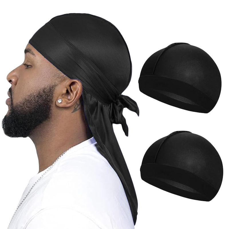 Bandana Doo Rag - 3 шт./лот, длинный шелковистый шарф Durag