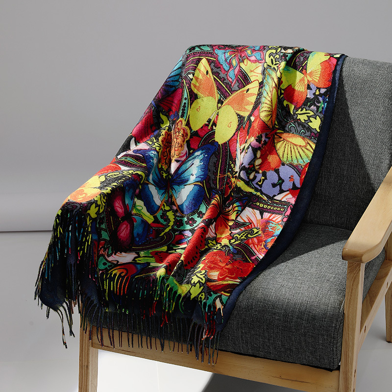 Woven Scarf Blanket - Роскошный брендовый кашемировый шарф с картиной