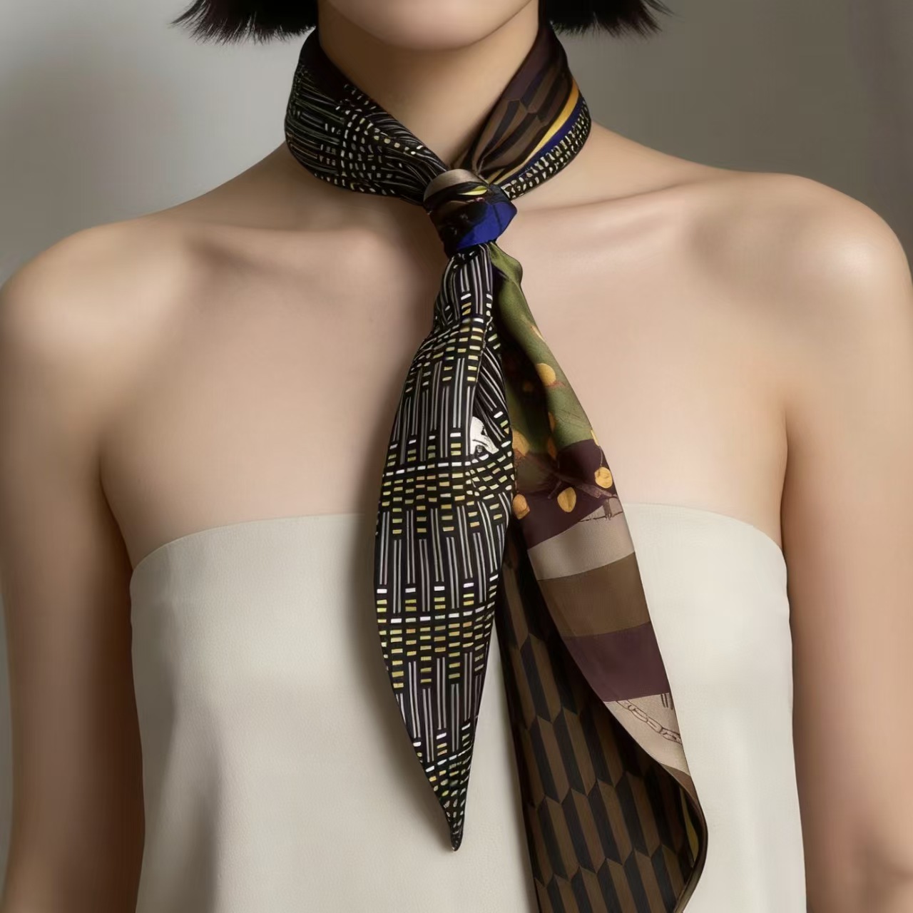 Роскошный шелковый шарф с прин – обзор и цена Silk Neck Scarf