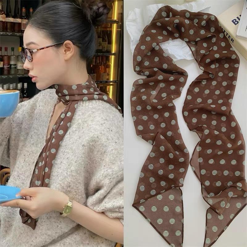 Шелковый шарф в горошек с цвет – обзор и цена Silk Neck Scarf