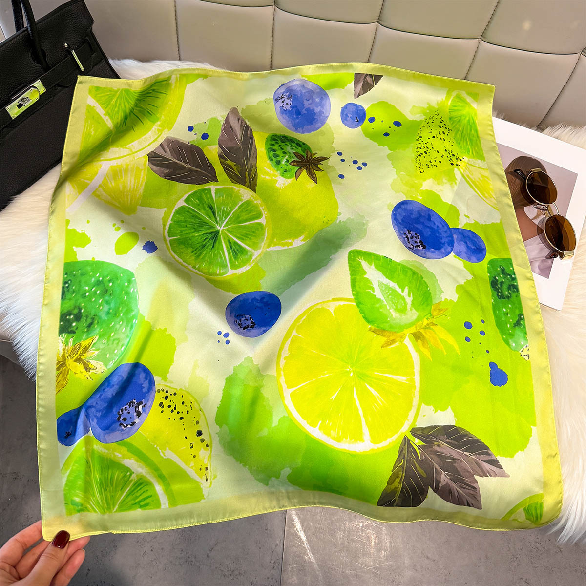 Модный шелковый платок с лимон – обзор и цена Silk Neck Scarf