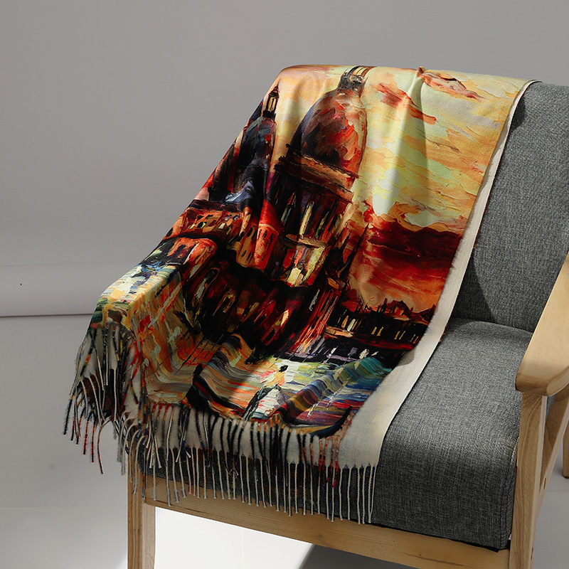 Роскошный брендовый кашемировы – обзор и цена Woven Scarf Blanket
