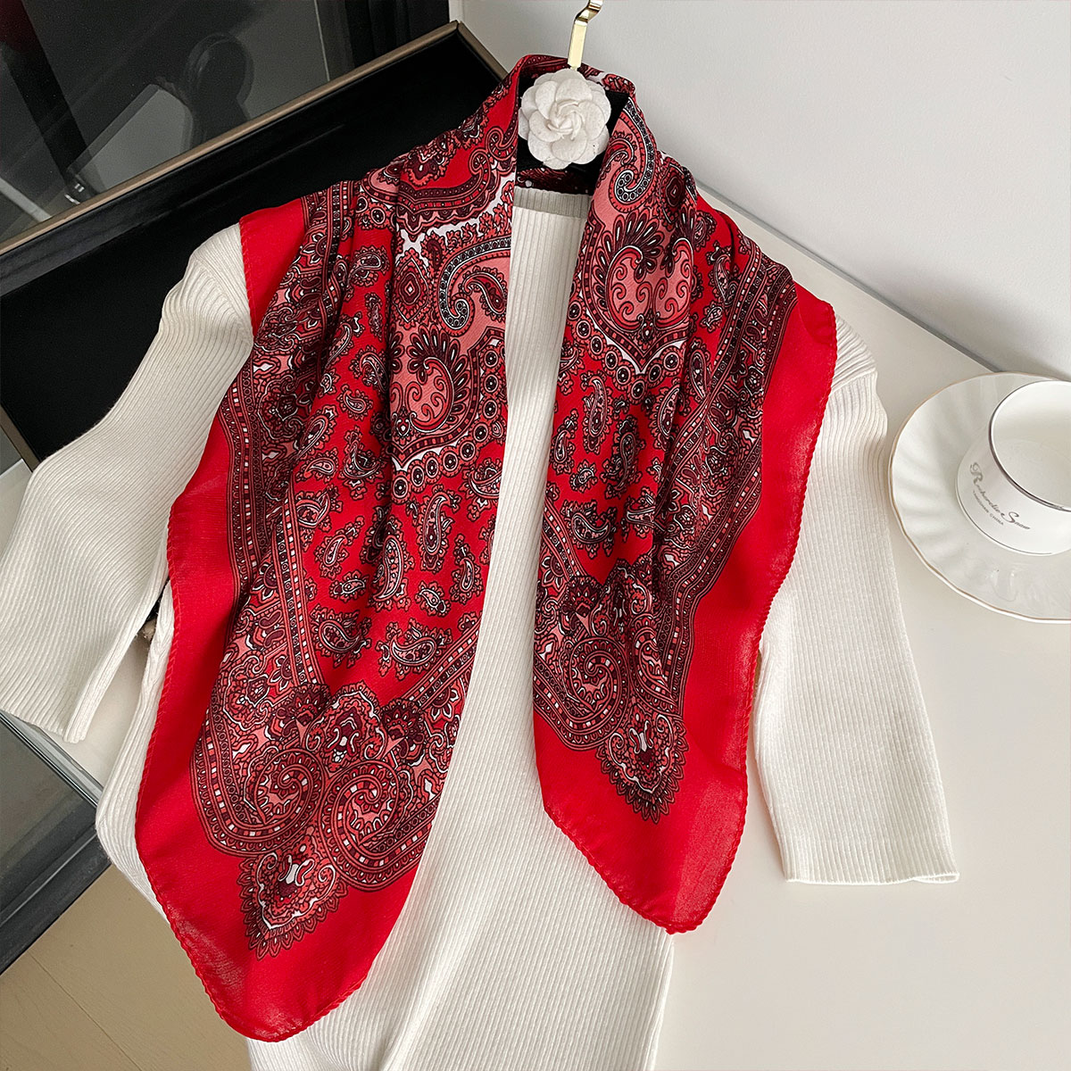 Новая мода 70X70 см женский ша – обзор и цена Bandana Cotton